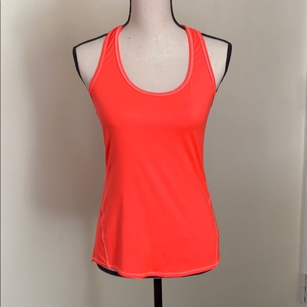 ATHLETA Cool Racerback Orange Tank Top Size S